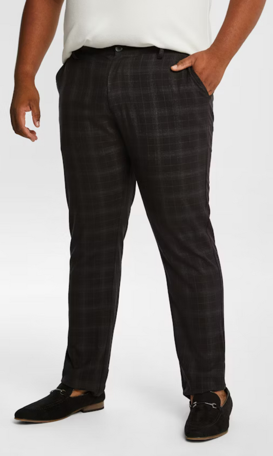 BLACK CAVALIER CHECKED CHINOS