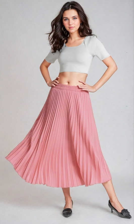 Baby Pink Pleated Skirt